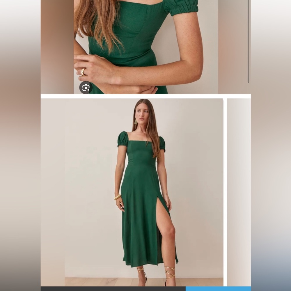 Reformation Sienna dress in Emerald